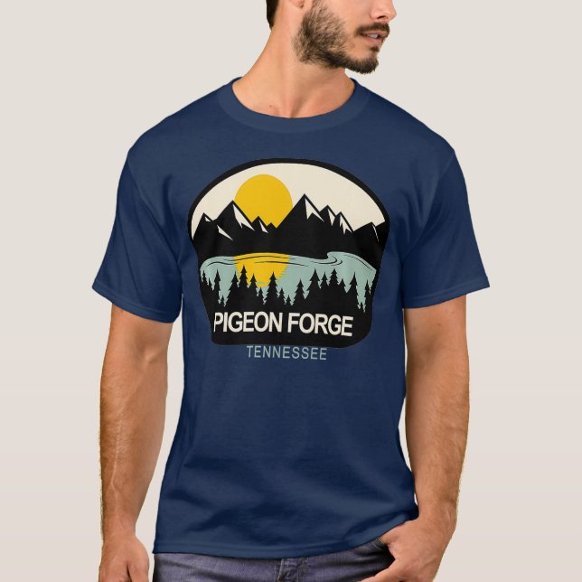 Pigeon Forge Tennessee Mountain Lake Sunrise Sun T-Shirt (Front)