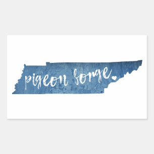 Pigeon Forge Tennessee Wood Grain Rectangular Sticker