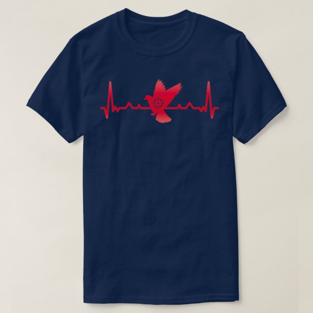 Pigeon Heartbeat Hunting Xmas Gift T-Shirt (Design Front)