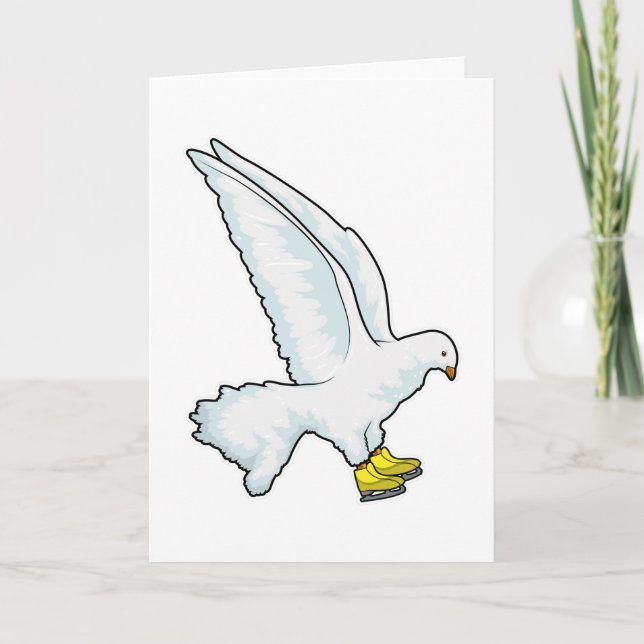 Pigeon Ice skating Ice skates Card (Front)