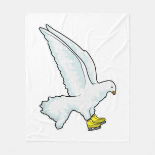 Pigeon Ice skating Ice skates Fleece Blanket