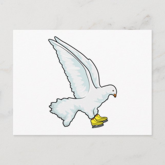 Pigeon Ice skating Ice skates Postcard (Front)
