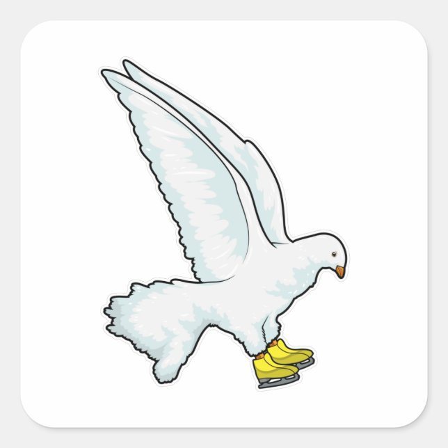 Pigeon Ice skating Ice skates Square Sticker (Front)