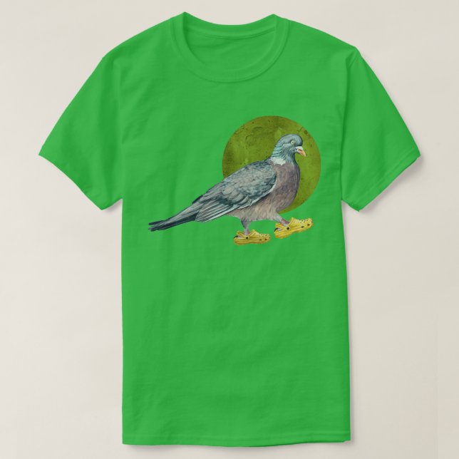 Pigeon In Shoes in green 2 T-Shirt (Design Front)