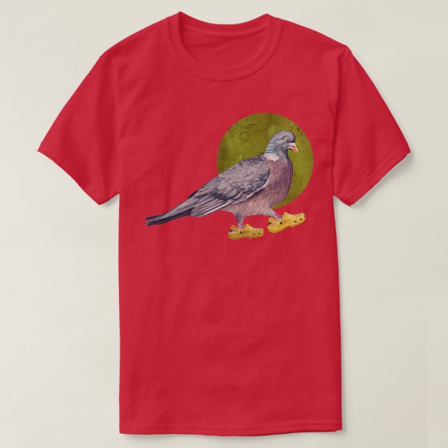 Pigeon In Shoes in green T-Shirt (Design Front)