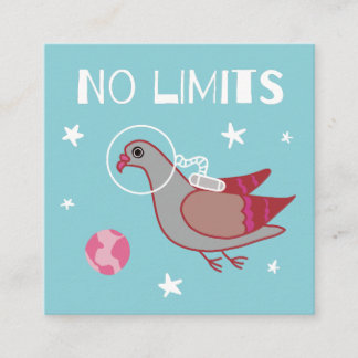 Pigeon in space square business card