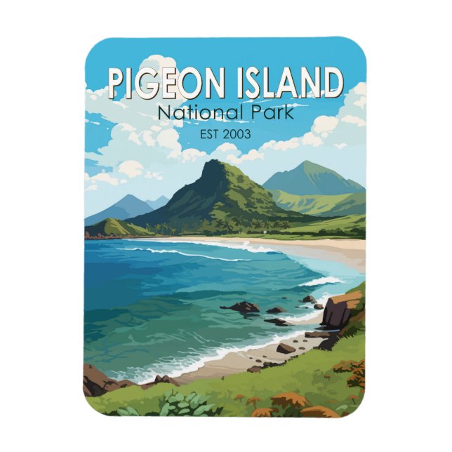Pigeon Island National Park Saint Lucia Travel Art Magnet (Vertical)