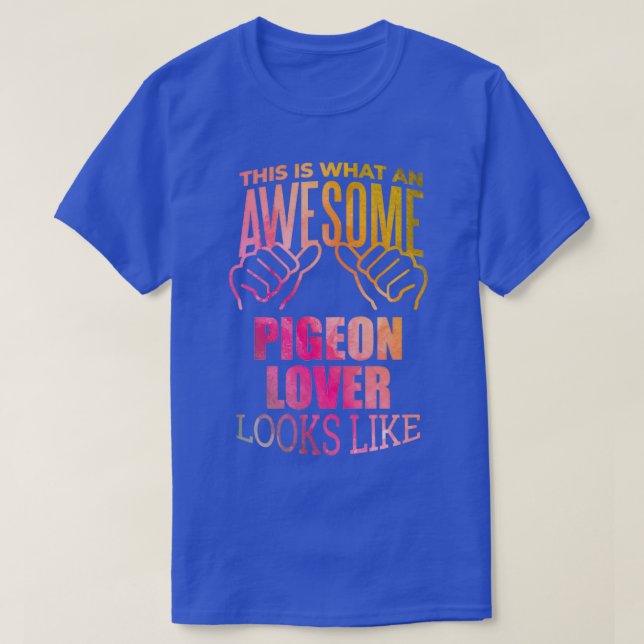 Pigeon Lover Design Funny Gift Design in Watercolo T-Shirt (Design Front)