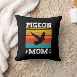 Pigeon Mum Bird Fly Animal Cute Pigeon Birds Retro Cushion