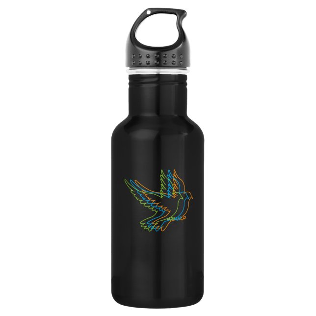 Pigeon Outline Design for Pigeon Lovers 532 Ml Water Bottle (Front)
