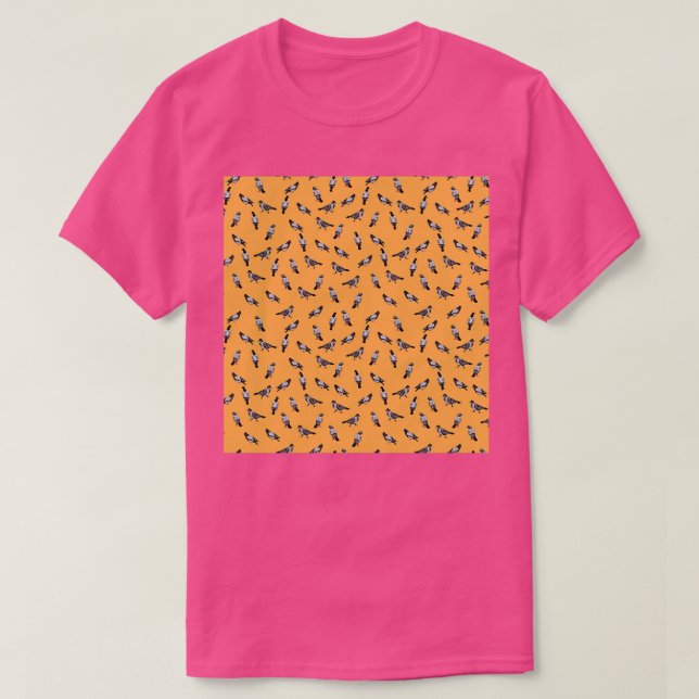 Pigeon Pattern On Yellow 3 T-Shirt (Design Front)
