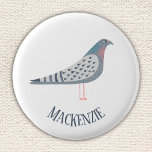 Pigeon Personalised 3 Cm Round Badge<br><div class="desc">A fun pigeon. Perfect for bird fanciers,  pigeon racers or anyone else who loves these characterful creatures.  Original art by Nic Squirrell.  Change the name to customise.</div>
