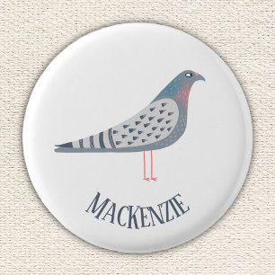 Pigeon Personalised 3 Cm Round Badge