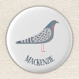 Pigeon Personalised 3 Cm Round Badge