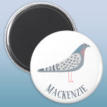Pigeon Personalized Magnet<br><div class="desc">A fun pigeon. Perfect for bird fanciers,  pigeon racers or anyone else who loves these characterful creatures.  Original art by Nic Squirrell.  Change the name to customize.</div>