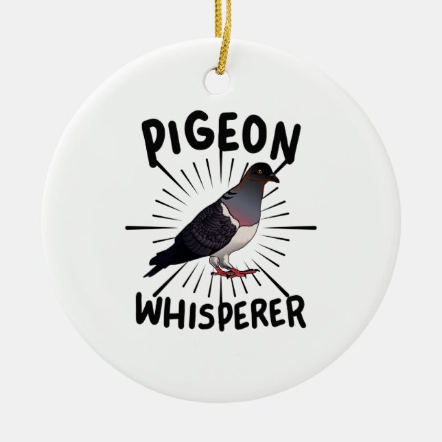 Pigeon - Pigeon Whisperer Ceramic Tree Decoration (Front)