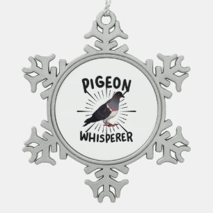 Pigeon - Pigeon Whisperer Snowflake Pewter Christmas Ornament