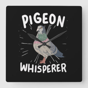 Pigeon - Pigeon Whisperer Square Wall Clock