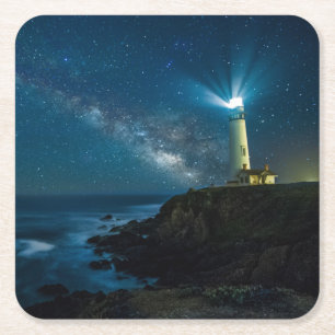 Pigeon Point Light Station, Ca Square Paper Coaster