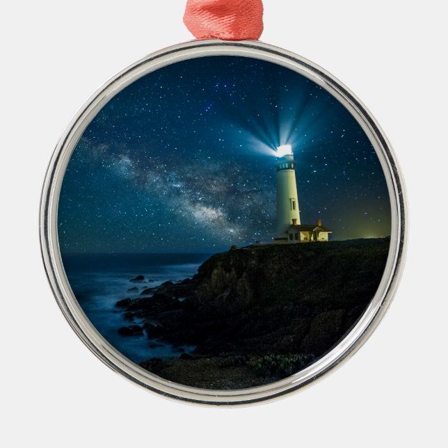 Pigeon Point Light Station California Metal Tree Decoration (Front)