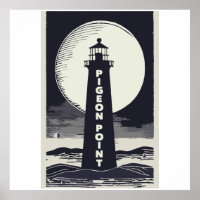 Pigeon Point Lighthouse California Moon