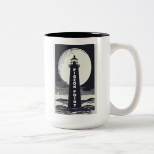 Pigeon Point Lighthouse California Moon Two-Tone Coffee Mug