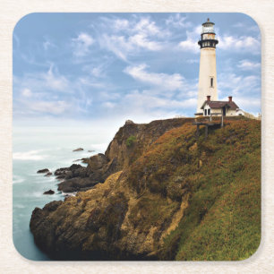 Pigeon Point Lighthouse   California Square Paper Coaster
