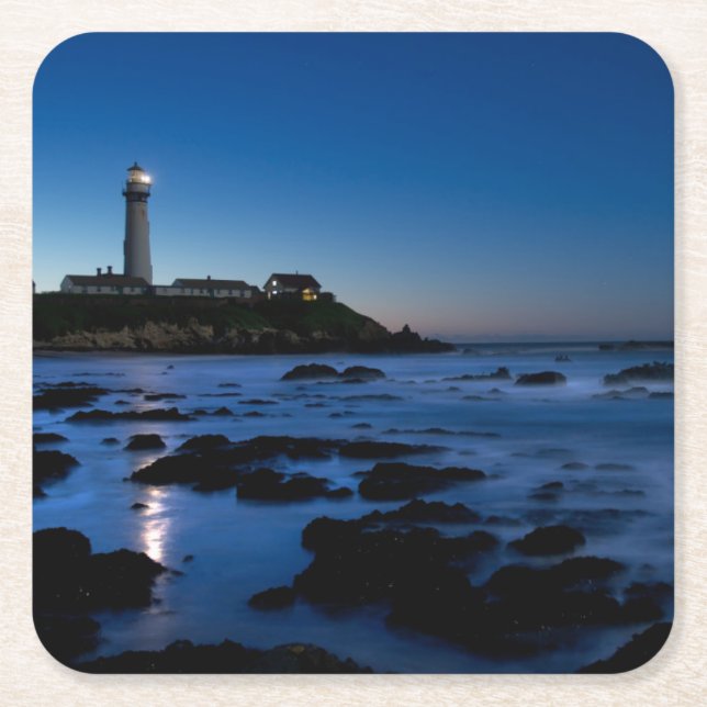 Pigeon Point Lighthouse | Half Moon Bay, Ca Square Paper Coaster (Front)