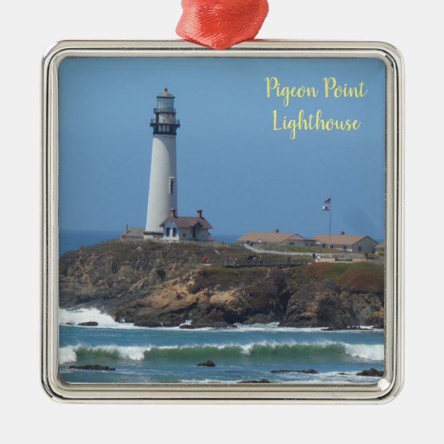 Pigeon Point Lighthouse Metal Tree Decoration (Front)