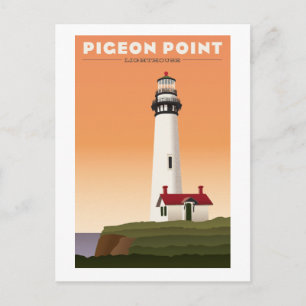 Pigeon Point Lighthouse Vintage travel postcard