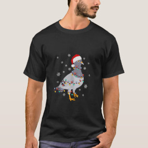 Pigeon Santa Hat Christmas Cheer for Bird Lovers T T-Shirt