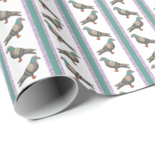 Pigeon Stripe Wrapping Paper