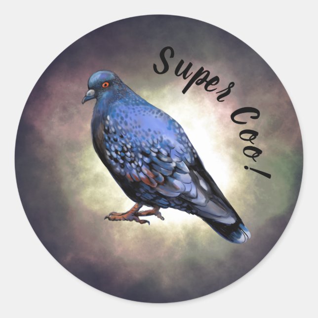 Pigeon, super coo! Classic Round Sticker (Front)