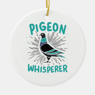 Pigeon Whisperer Ceramic Tree Decoration
