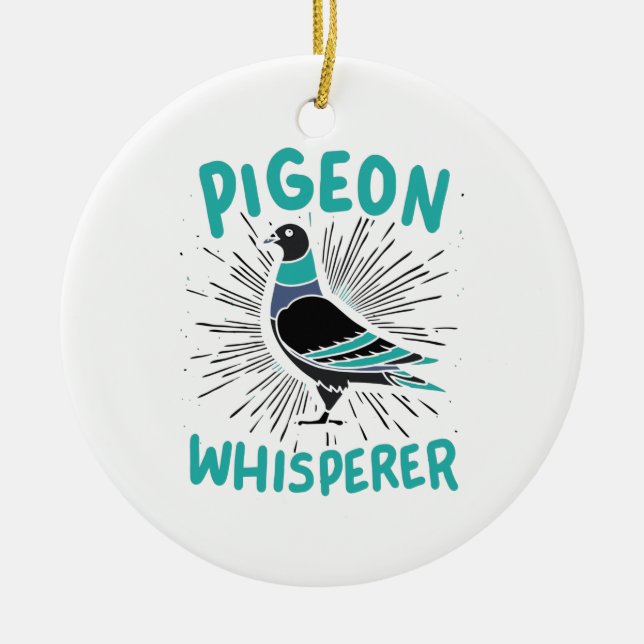 Pigeon Whisperer Ceramic Tree Decoration (Front)