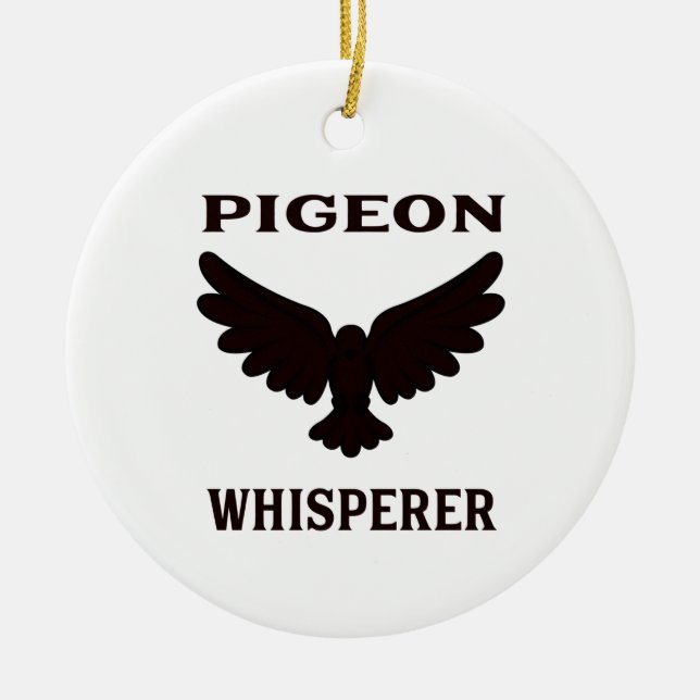 Pigeon Whisperer Ceramic Tree Decoration (Front)