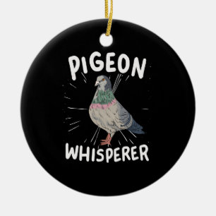 Pigeon Whisperer Ceramic Tree Decoration