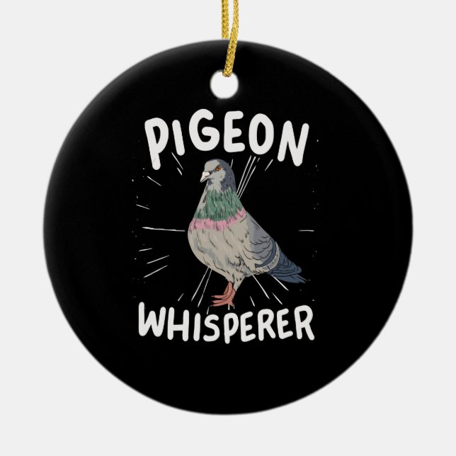 Pigeon Whisperer Ceramic Tree Decoration (Front)