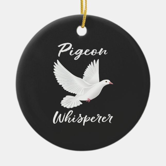 Pigeon Whisperer Ceramic Tree Decoration (Front)