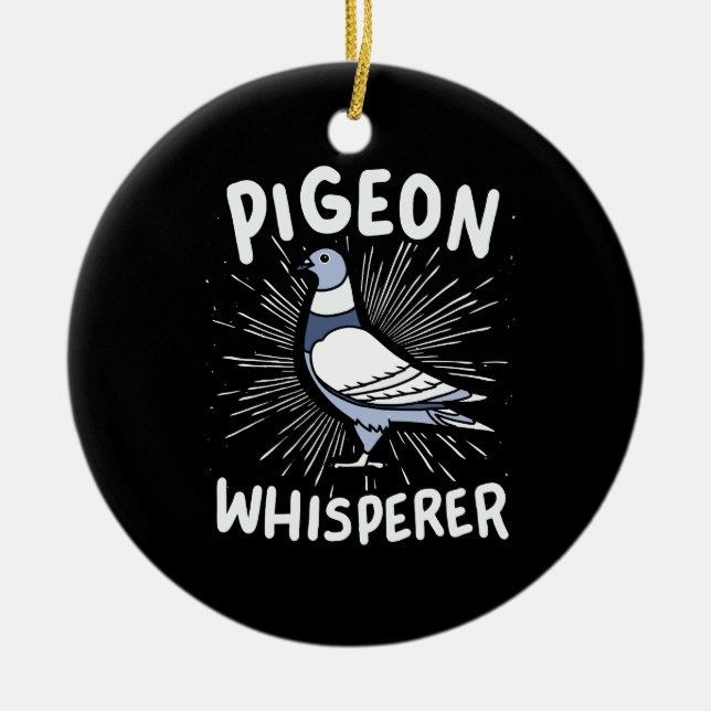 Pigeon Whisperer   Ceramic Tree Decoration (Front)