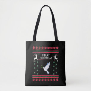 Pigeon with Christmas Bird Tote Bag