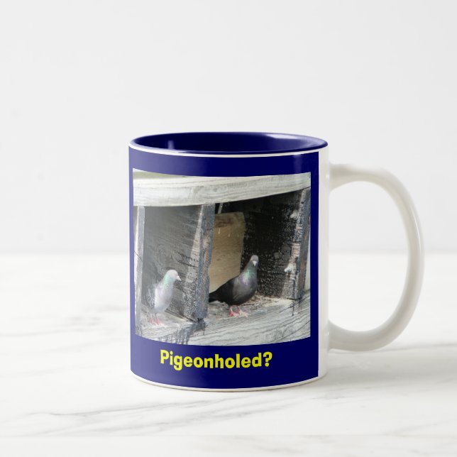 Pigeonholed? Two-Tone Coffee Mug (Right)