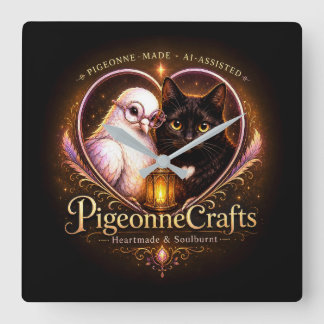 PigeonneCrafts Heartmade Square Wall Clock