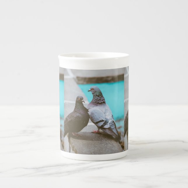 Pigeons Bone China Mug (Front)
