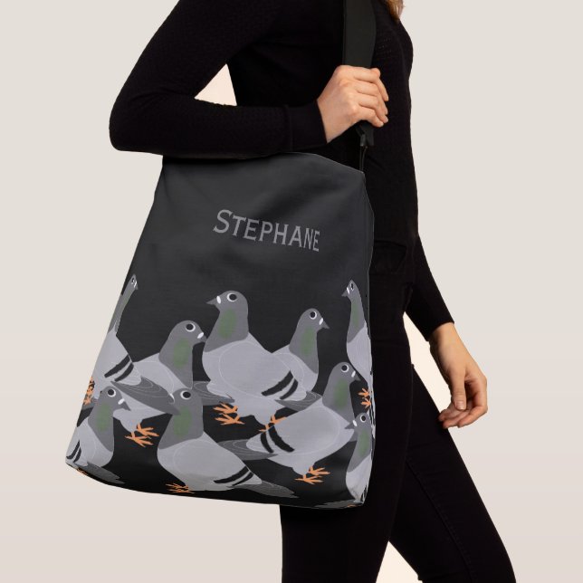 Pigeons Design Crossbody Bag (Close Up)