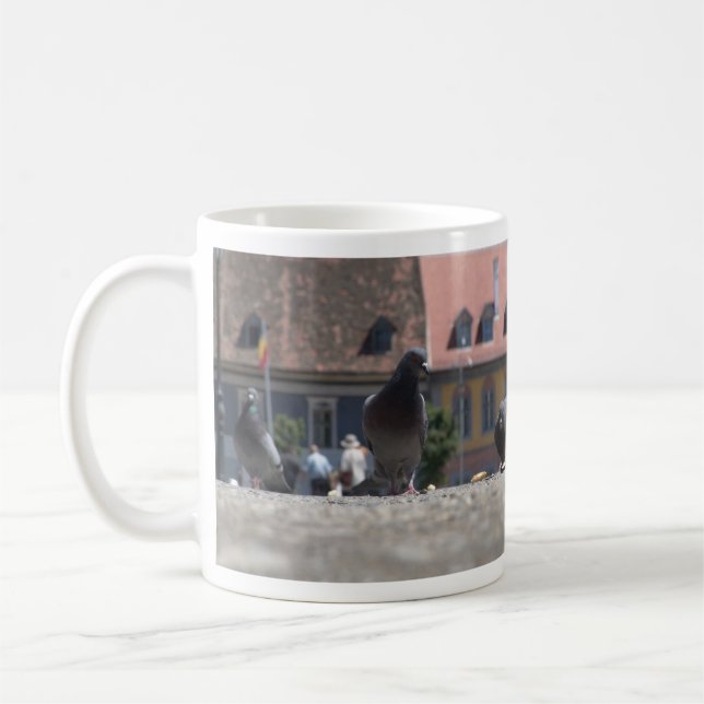 Pigeons in town coffee mug (Left)