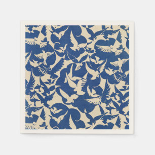 Pigeons in white and blue Rijksmuseum Amsterdam Napkin