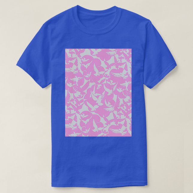 Pigeons in white and pink T-Shirt (Design Front)