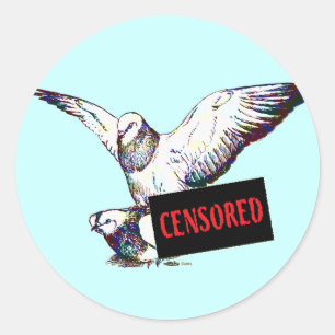 Pigeons Mating: Censored! Classic Round Sticker