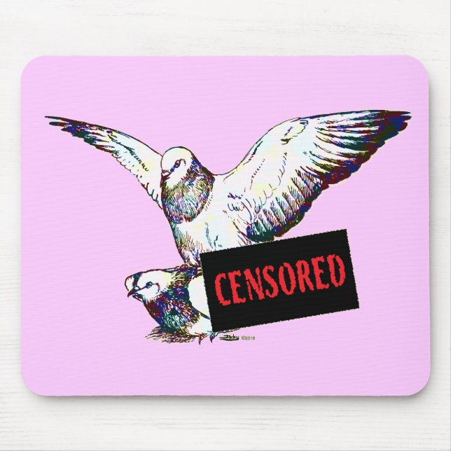 Pigeons Mating:  Censored! Mouse Mat (Front)